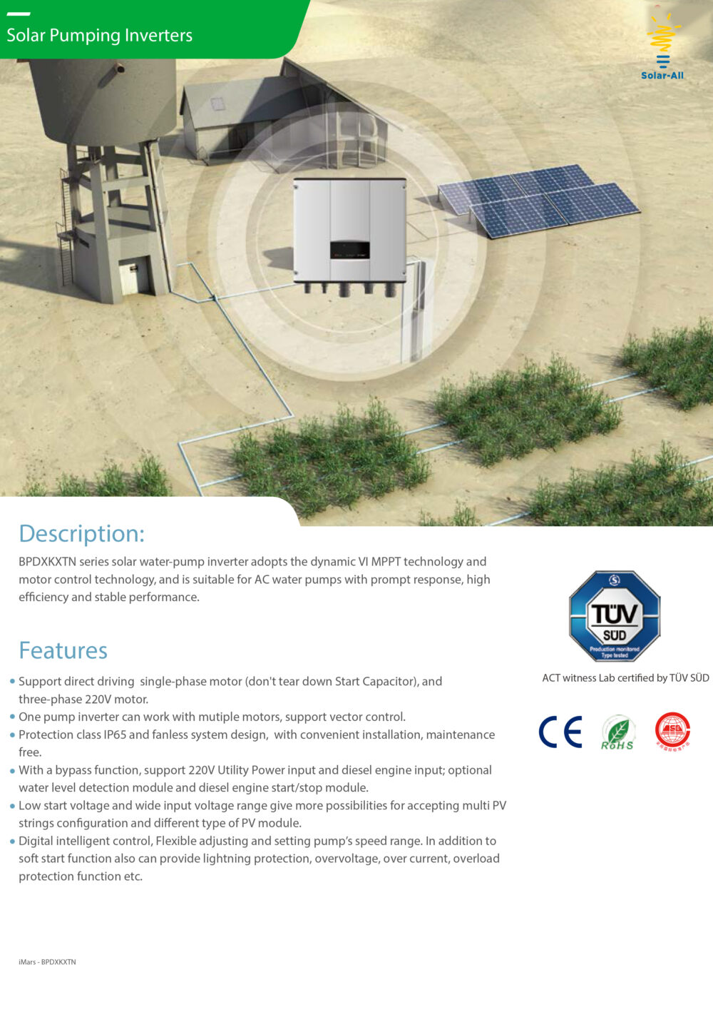 Solar Pump ปั๊มน้ำโซล่าเซลล์ Solar-All ปั๊มน้ำโซล่าเซลล์ Solarpump